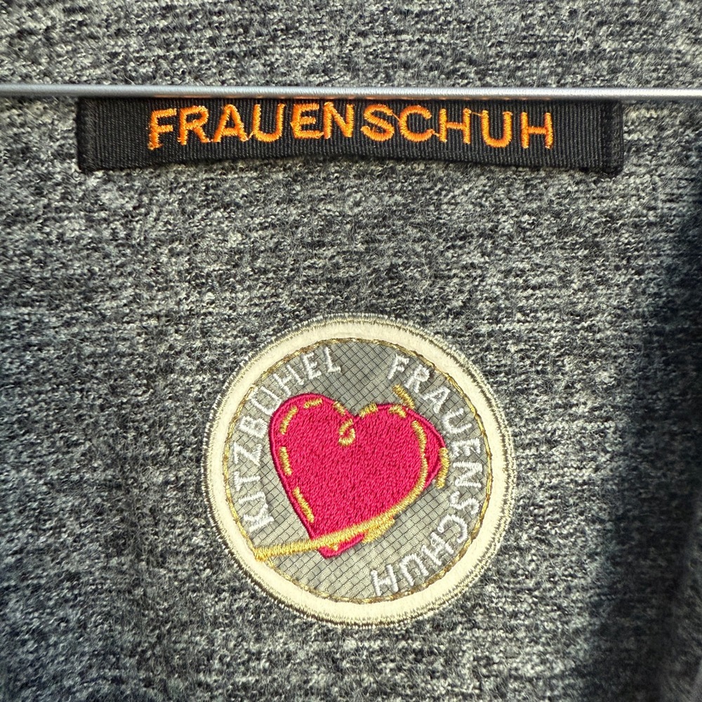 Frauenschuh 100% wool Zip Jacket outdoors Warm Up Pink Trim‎ Gray sz XS - Picture 4 of 10